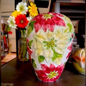 Raised Pointsettia vase